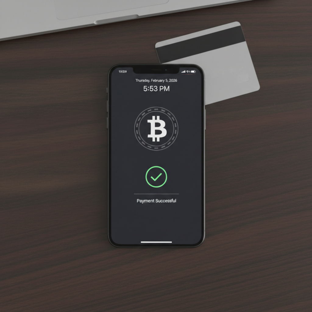 iGaming payment gateway mobile crypto payment confirmation with secure card support.