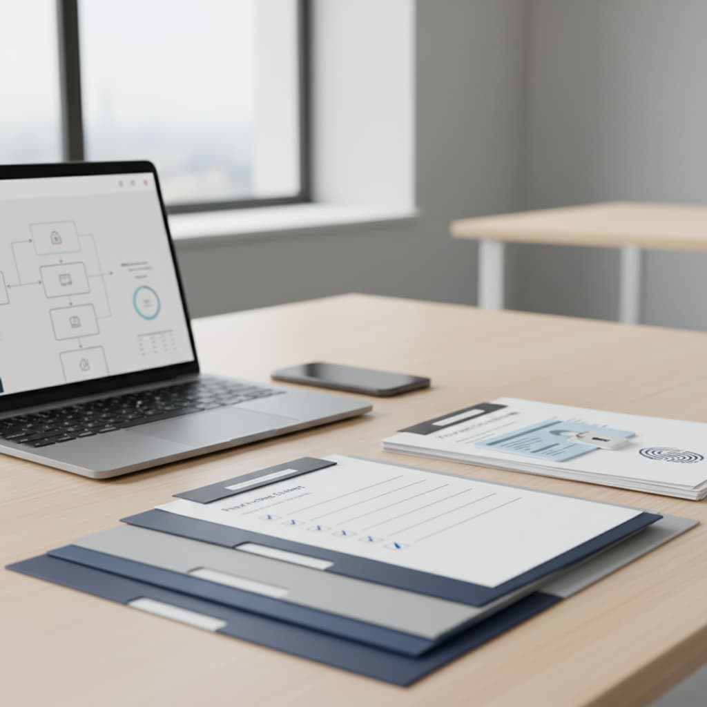 High-risk payment gateway approval document checklist and underwriting preparation on an office desk.