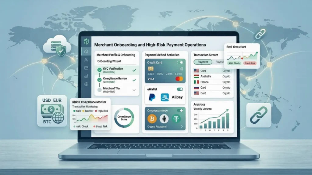 Payment gateway vs payment processor for high-risk businesses with onboarding, payment options, and secure global monitoring