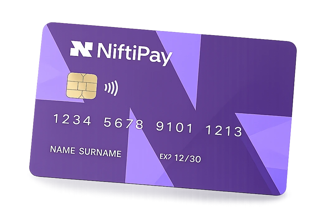 Niftipay virtual card funded with USDT